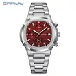 CRRJU Business Waterproof Stainless Steel Square Quartz Men Watch - 5