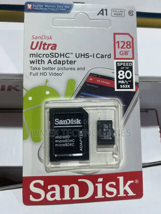 Sandisk Ultra 128GB microSDXC UHS-I Card with Adapter - 1