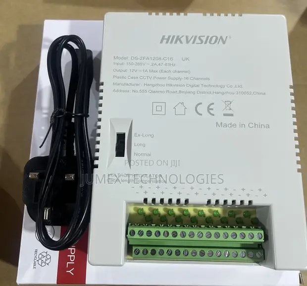 Hikvision 16-Channel CCTV Power Supply DS-2FA1208-C16 - 1