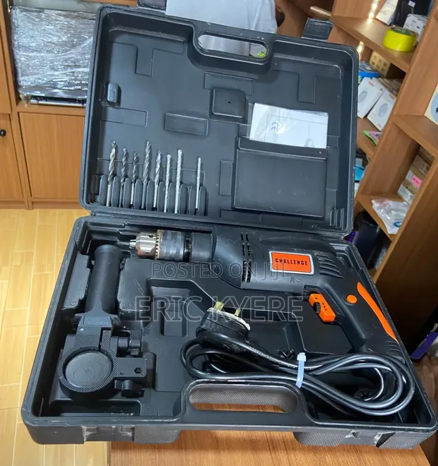Challenge 600W Corded Impact Drill Set with Case & Bits - 1