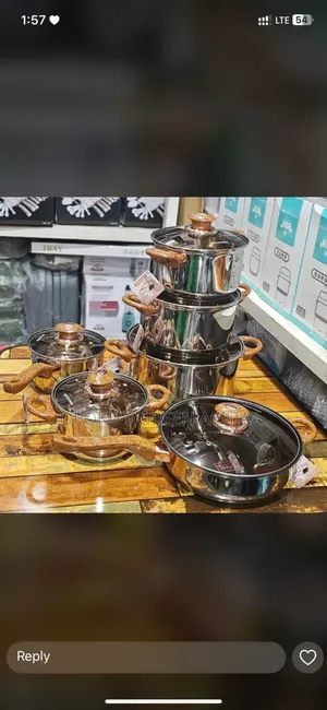 12-Piece Stainless Steel Cookware Set with Wood-Effect Handles