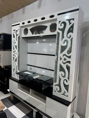 Zodax Luxury Black and White TVs Wall Unit