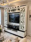 Zodax Luxury Black and White TVs Wall Unit - 3