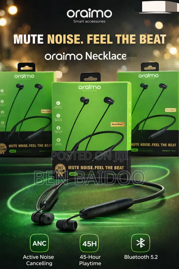 Oraimo Necklace 5 Bluetooth 5.2 Earphones - 1