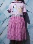 Pink Bluey and Bingo Cartoon Dress for Kids - 2
