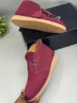 Clarks Suede Desert Coal Boots (Burgundy) - 4
