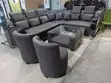 Luxury Charcoal U-Shaped Sectional Sofa Set with Accent Chairs - 2