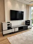 Executive TV Stand with Grey Marble Top - 1
