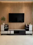 Executive TV Stand with Grey Marble Top - 2