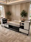 Executive TV Stand with Grey Marble Top - 3