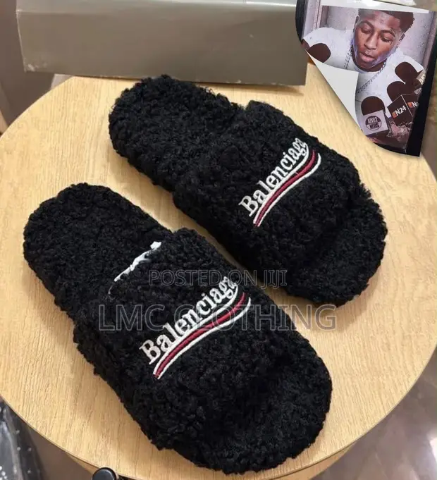 Balenciaga Fluffy Slippers - 1