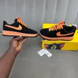 Nike Air Force 1 Black Orange Low-Top Sneakers - 1