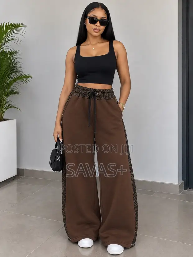 Women's Thick Wide Leg Joggers - 1