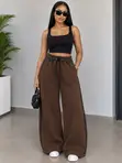 Women's Thick Wide Leg Joggers - 1