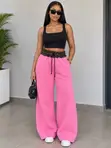 Women's Thick Wide Leg Joggers - 2