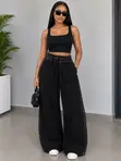 Women's Thick Wide Leg Joggers - 3