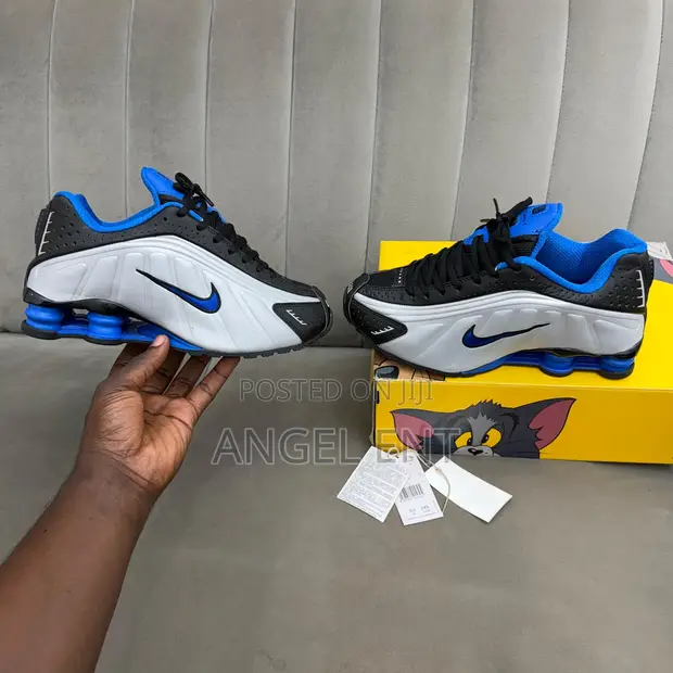 Nike Shox R4 Racer Silver Blue Sneakers - 1