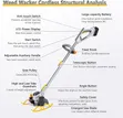 Andowl Q-Tw6 Cordless Grass Trimmer 21V with 2 Batteries - 4