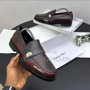 Calvin Klein Burgundy Leather Dress Loafers