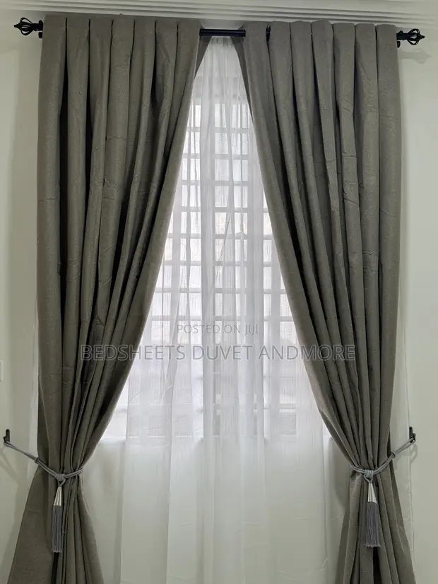 Adam Home Greige Wider Curtains (220 x 265 cm) - 1
