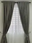 Adam Home Greige Wider Curtains (220 x 265 cm) - 1
