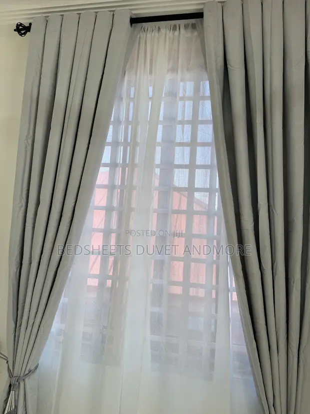 Adam Home Beige Curtains (220 x 265 cm) - 1
