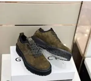 Givenchy Olive Green Suede Lace-Up Shoes with Lug Soles