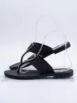 Brand New Women's Black Thong Slippers with Gold Buckle - Size 40 - 3