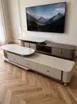Modern TV Stand with Rotating Marble Top - 1