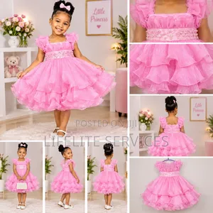 Young Girls Applique Elegant Dresses (6 Months - 7 Years)