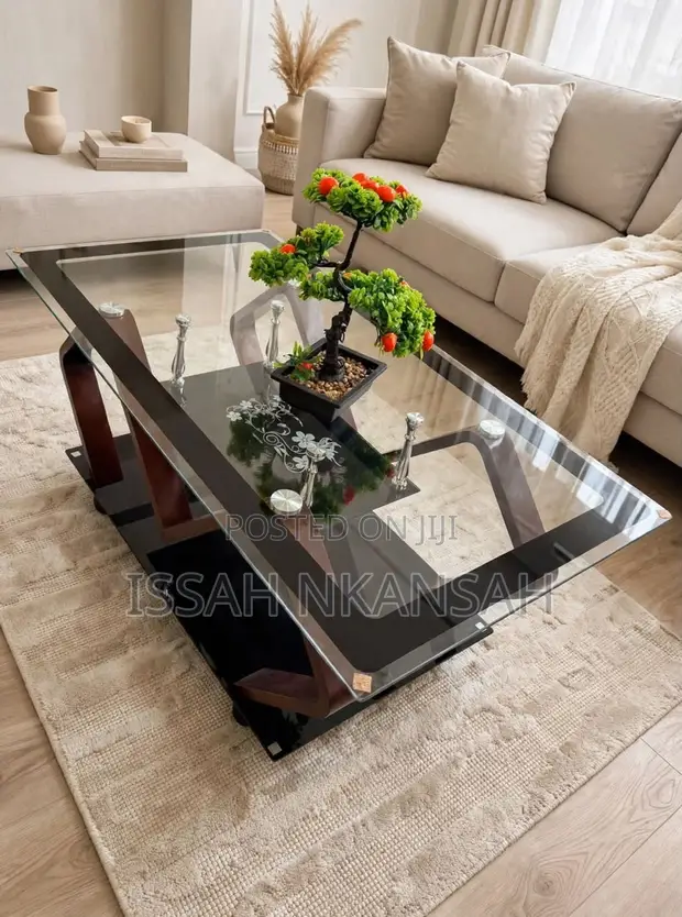 Long Dark Wood Glossary Table with V Zigzag Legs - 1