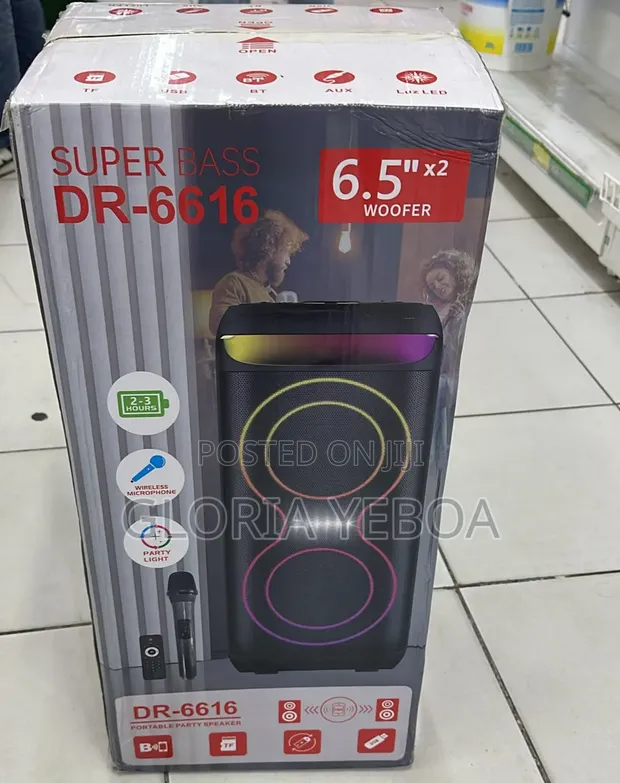 Super Bass DR-6616 Portable Party Speaker - 1