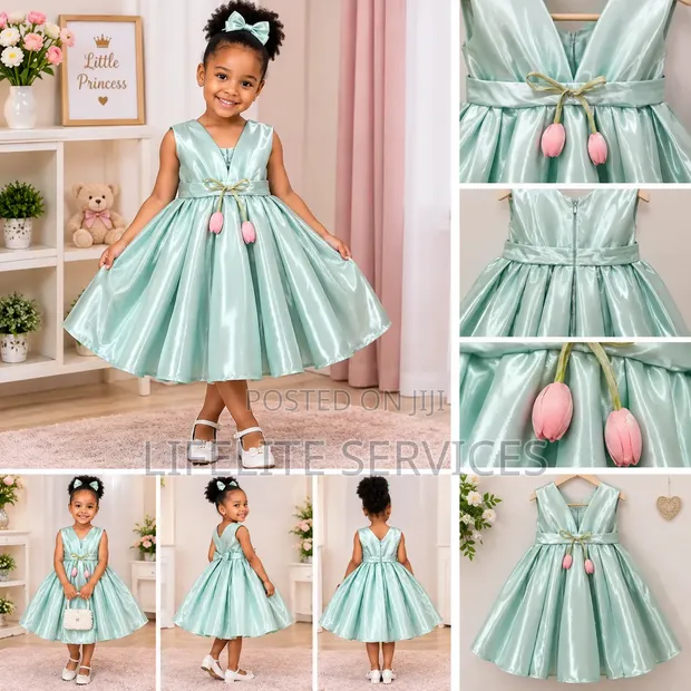 Elegant Baby Girl Dress with Bow and Tulle - 1