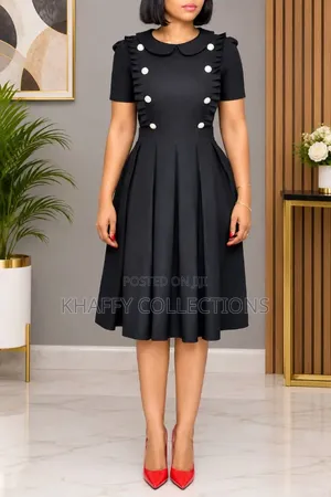 Ladies Office Dress - Black Corporate Gown