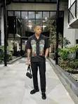 Men's Casual Two-Piece Printed Top and Trouser Set - 1