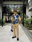 Men's Casual Two-Piece Printed Top and Trouser Set - 4