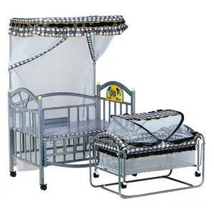 Baby's 2-in-1 Metal Silver Cot