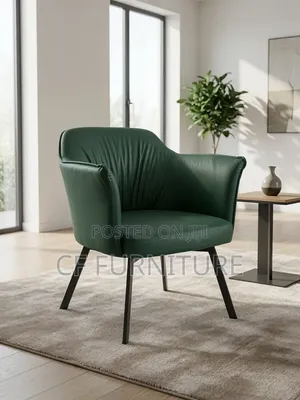 Modern Accent/Balcony Chair - Marigold Orange Faux Leather