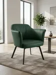 Modern Accent/Balcony Chair - Marigold Orange Faux Leather - 1