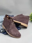 Clarks Suede Desert Boots - Burgundy - 4