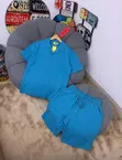 Men's Casual Short-Sleeve Button-Up Shirt and Drawstring Shorts Set - 3