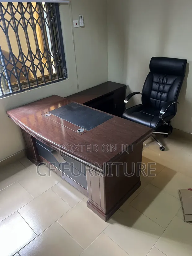 Executive L-Shaped Wooden Office Desk - 1