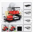 Akt 3-Tier Dish Drainer Rack with Utensil Holder - Black - 5
