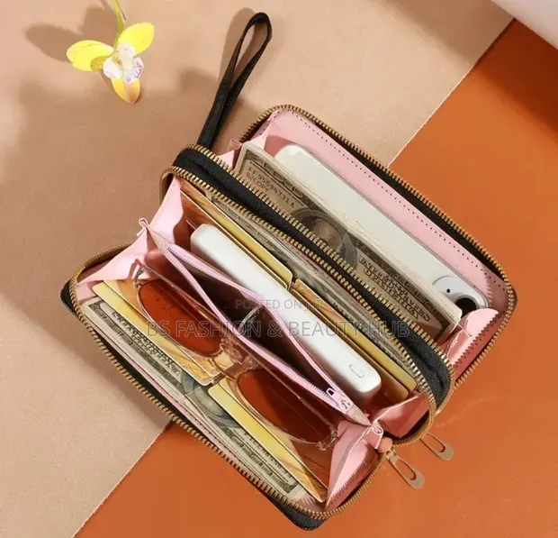 Ladies Purse with Card Wallet - Black - 1