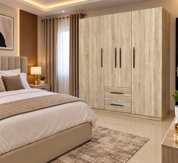 Modern Luxury Queen Bedroom Set with Wardrobe - 1