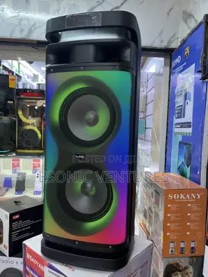 WGAOYANG Rechargeable Bluetooth Speaker with 2 Wireless Microphones