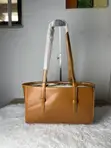 Zara Large Black Leather Tote Bag - 5