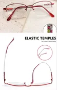 Ladies Semi Rimless Reading Glasses +1.0 - 4