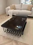 Black Glass U-Leg Center Table - 2