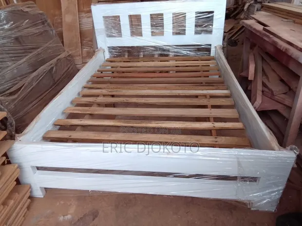 White Double Bed Frame 54x75 Inches - 1